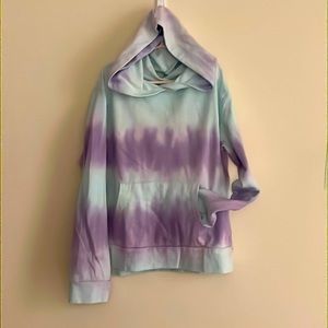 Light blue and purple tie dye girls hoodie size large